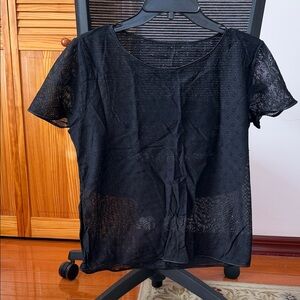 Elegant Black Sheer Women's Top